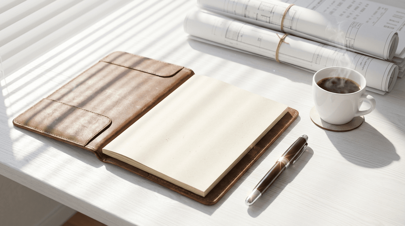 One-on-one framework laid out on a desk showing problem, customer, and offer